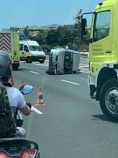 Imagen de archivo de un vuelco en la GC-1 (Foto TA)